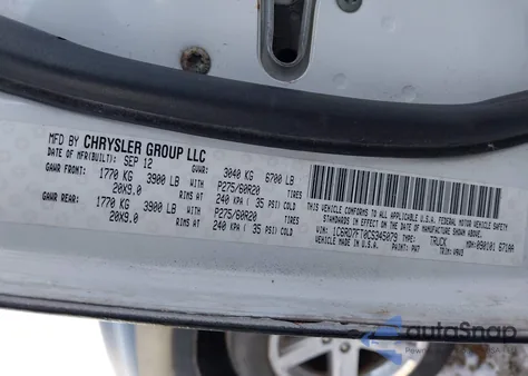 2012 Ram 1500 St z USA, uszkodzony, nr VIN 1C6RD7FT0CS345079